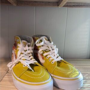 Vans Yellow Flower High-Top Sneakers
